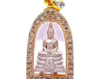 K441 Pendant Lp Sothorn, Sothon Temple Thai Buddha Amulet Talisman Lucky Charm Powerful wealth fortune Holy Rare Protect Magic Rich Thailand