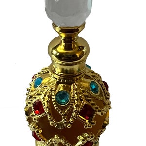 Yeshua Light of The World Anointing Oil  in Gold Ornate Gem Bottle 15 ML