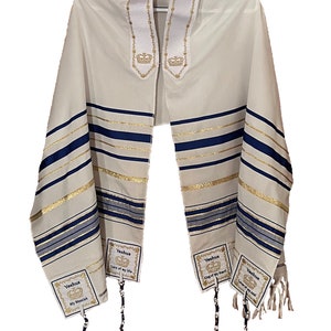 ROYAL BLUE Yeshua Messianic Tallit Prayer Shawl King of Kings & Lord of Lords image 1