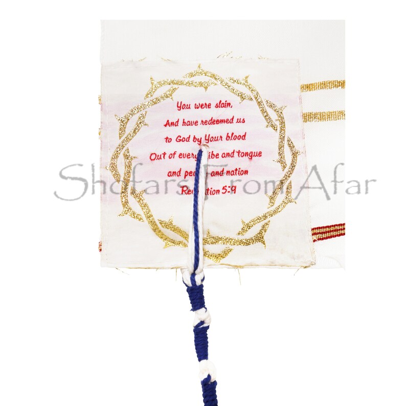 The Blood of Yeshua Jesus Messianic Christian Red Prayer Shawl Tallit & Yeshua Talit Bag image 5