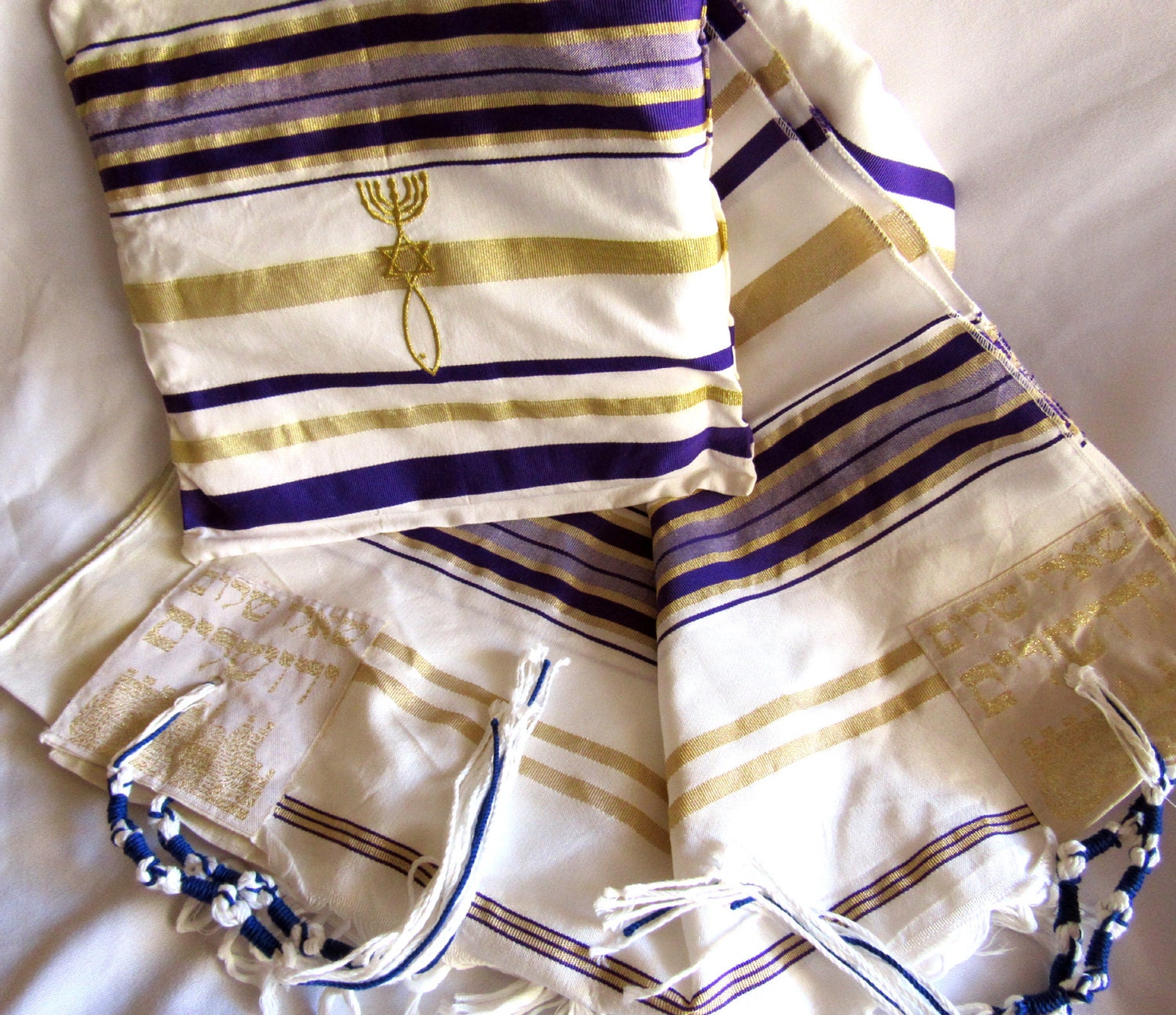 NAVY BLUE New Covenant Messianic Jewish Tallit Prayer Shawl Etsy