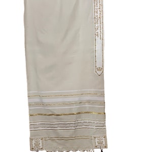WHITE & GOLD Yeshua Messianic Tallit Prayer Shawl King of Kings and Lord of Lords image 6