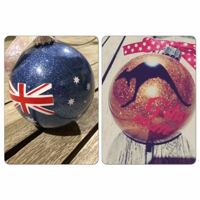 Australia 80mm Glass Christmas Baubles Australia Flag Or Etsy