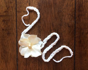 Gorro recién nacido, Fotografía de bebé, Sombrero de punto, Diadema de flor, Diadema para recién nacidos