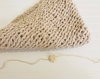 Tan manta photo Prop, diadema de bebé, fotografía del recién nacido, diadema del recién nacido de la flor, manta de la diadema dúo, niña bebé, recién nacido rústico