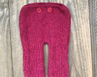 Pantalones recién nacidos rojos, fondos de recién nacidos unisex, pantalones de botón de bebé, fotografía para recién nacidos, prop de fotos para recién nacidos