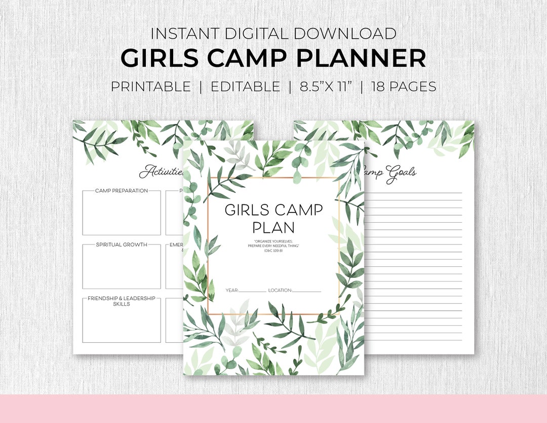 Young Women Girls Camp Planner, Planner, Bundle, YW Camp, LDS Girls ...