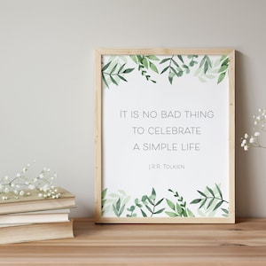 Printable Tolkien Quote Wall Decor, 8x10 Wall Art Set, Digital Print, Foliage, Instant Download