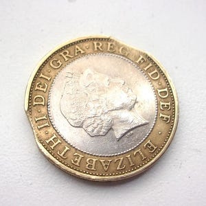 Rare Double Clipped 2 Pound Coin, Unique Mint Error Collectible | Queen Elizabeth II | Numismatic UK Currency | Vintage Find Coin Collectors