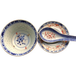 Elegant Vintage Porcelain soup set with Hand Painted Bowl, underplate, and spoon in Blue White China. This Ceramic Trio blends Traditional China aesthetics with Minimalist Chic and Châteaucore Style charm. A refined Elegant Gift and thoughtful Eco Vintage Gift, it suits collectors seeking Porcelain Tableware and unique Retro Kitchenware. Ideal as a Soup Bowl Set or Collectors Item for sustainable, stylish living.