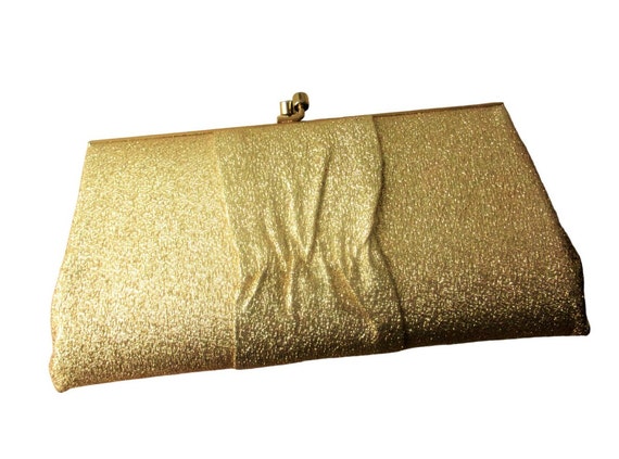 Clarks Handbag UK 80s Fashion Accessory Vtg Gold … - image 5
