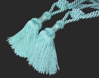 Gold Tassel Curtain Tiebacks: Handmade Rope, Art Deco Drapery Holdbacks