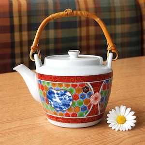 Vintage Dragon Teapot Blue Porcelain 1980s Collectible