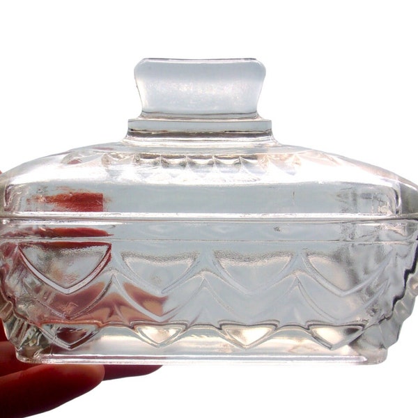 Glass Butter Dish Art Deco Etsy UK