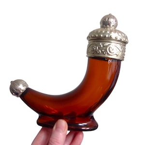 Vintage Avon-fles Vikinghoorn – een verzamelobject van bruin glas uit de jaren 60 voor verzorgingsverzamelaars en liefhebbers van mangrotten, retro Keulen-cadeaudecor