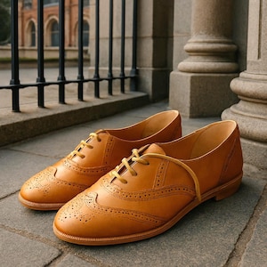 Vintage NEW Oxford Shoes, Natural Leather Brogues with Quiet Luxury Flair, A Collector’s Dream for the British Vintage Shoe Lover