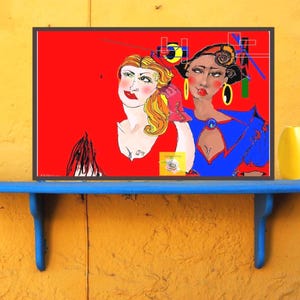 Lámina satírica británica: arte mural de moda chavista, atrevido y descarado. Divertido retrato británico con estilo, perfecto para la decoración artística A3 de Royal Ascot.