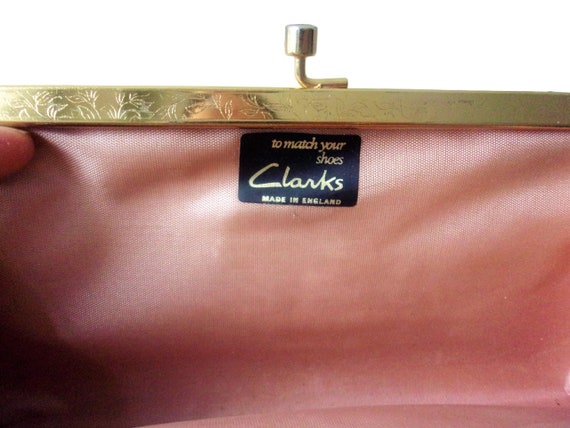 Clarks Handbag UK 80s Fashion Accessory Vtg Gold … - image 3