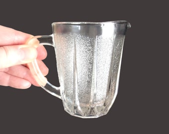 Vintage Frosted Glass Creamer Jug: Mid-Century Modern Tableware (200ml Capacity)
