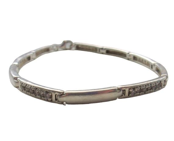 Sterling Silver Tennis Bracelet with Swarovski Cr… - image 6