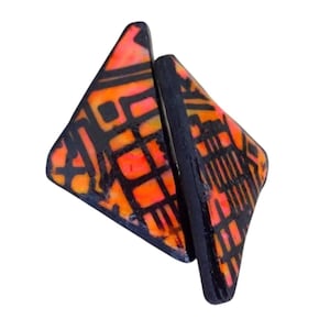 Geometric Clay Earrings: Memphis Design 80s Retro Glam