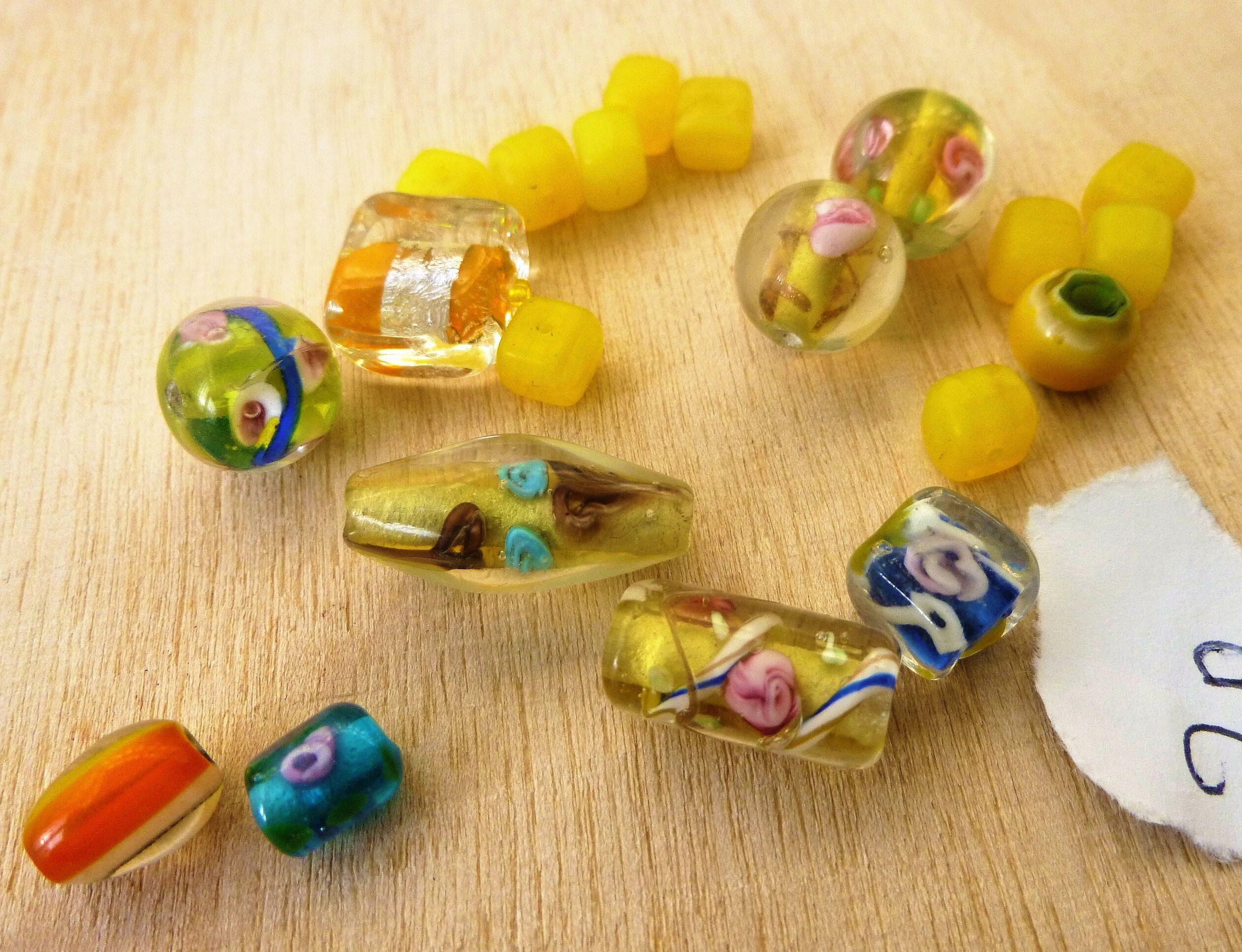 Large Murano Glass Beads Crafts Assorted Multicoloured Glass Crystal Beads  Bulk Uk 80s Beads Vintage Lamp Work Beads Handmade Vintage Beads 