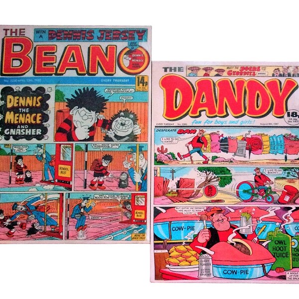 Framed Canvas Prints of Beano Dandy Comics Digital Canvas Print Comic Art for Comic Enthusiasts Adult Fans Classic Comic Prints Retro Vibes