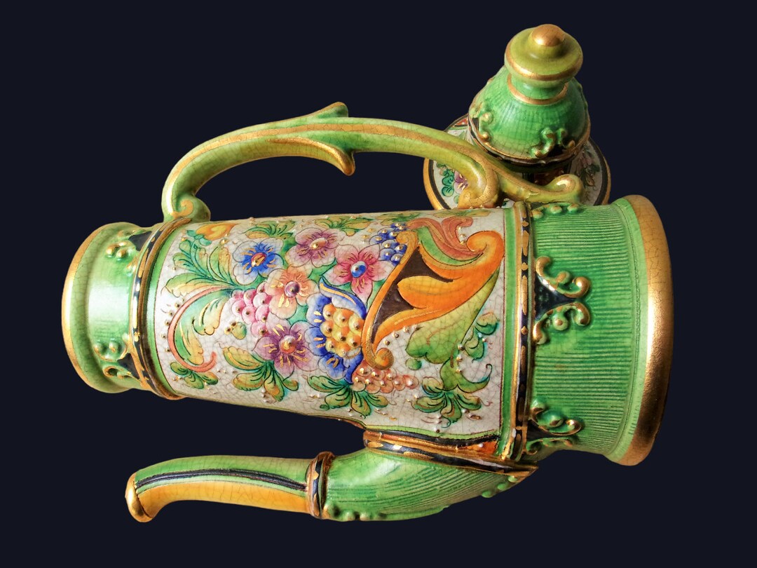 Art Nouveau Pitcher Rococo/art Nouveau Pottery Cornucopia Etsy