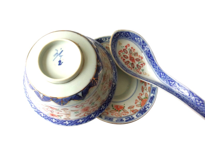 Elegant Vintage Porcelain soup set with Hand Painted Bowl, underplate, and spoon in Blue White China. This Ceramic Trio blends Traditional China aesthetics with Minimalist Chic and Châteaucore Style charm. A refined Elegant Gift and thoughtful Eco Vintage Gift, it suits collectors seeking Porcelain Tableware and unique Retro Kitchenware. Ideal as a Soup Bowl Set or Collectors Item for sustainable, stylish living.