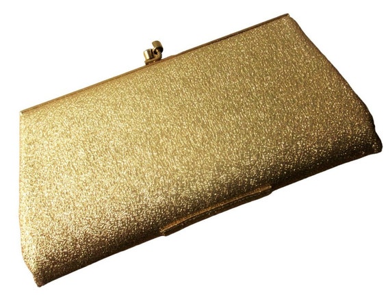 Clarks Handbag UK 80s Fashion Accessory Vtg Gold … - image 2