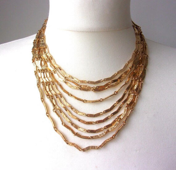 Sautoir Vintage Doré Années 1970 - Collier Long, Métal, Style Rétro, Occasion