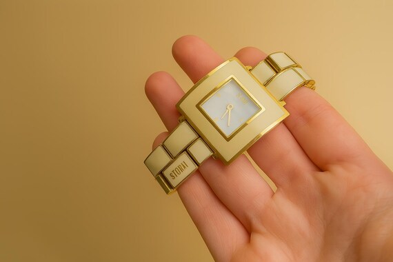 Rectangular Art Deco Cuff Bangle Bracelet Watch Amazon.com: Silver Tone Rectangle Case Easy to Read Small  main image 4