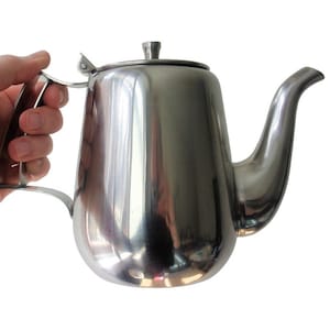 Vintage Steel Pot, Elegant MCM Kettle, Mid Century Teapot Gooseneck Tea Kettle, Minimalist Tea Pot, Classic Retro Kettle, Artisan Tea Kettle