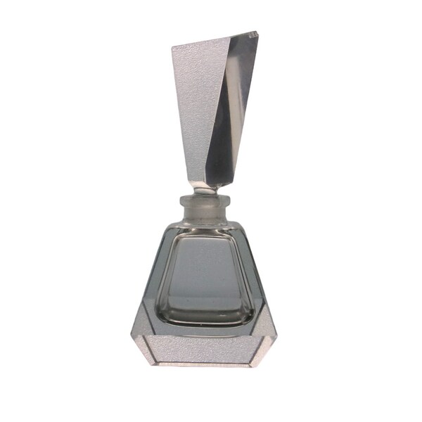 Art Deco Faceted Crystal Perfume/Scent Bottle Geometric Angular Glass Perfume Bottle 30s Era Fragrance Decanter Vanity Accent/Tiny Chip/20ml