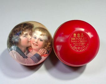 Bronnley Soap Tin – 80s Victorian Child Art, Collectible Bathroom Decor