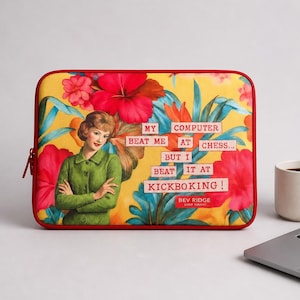 BEV RIDGE Pink Laptop Sleeve 14 Inch Polyester Case Floral Print Discontinued Edition