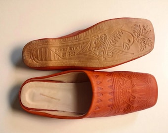 Pantoufles Spring House en cuir faites main, cadeau babouche marocain UK6 - USA7
