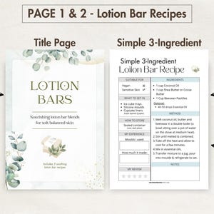 5 x DIY Lotion Bar Recipes | Natural Solid Lotion with Essential Oils | Organic Vegan Skincare Printables | Digital Homemade Cards BUNDLE image 2