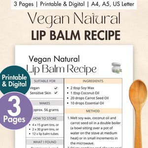 DIY Vegan Lippenbalsam Rezept Rezeptkarte Natürliche Zutaten Selbstgemachter Lipgloss Umweltfreundlich Zero Waste Biologisch