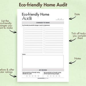 Eco-friendly Lifestyle Checklist Printable Eco-friendly Home Planner Digital Sustainable Living Template Eco-Conscious Green Tips Conscious image 4
