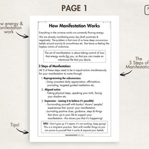 Manifestation Journal Printable Digital Daily Manifestation 369 Method Law of Attraction Template 369 Manifestation Journal Prompts image 2