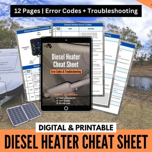 RV Diesel Heater Cheat Sheet Printable & Digital Caravan Diesel Heater