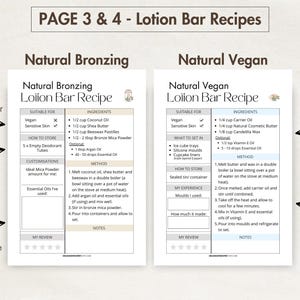 5 x DIY Lotion Bar Recipes | Natural Solid Lotion with Essential Oils | Organic Vegan Skincare Printables | Digital Homemade Cards BUNDLE image 3