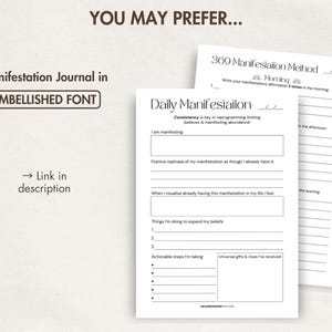 Manifestation Journal Printable Digital Daily Manifestation 369 Method Law of Attraction Template 369 Manifestation Journal Prompts image 9