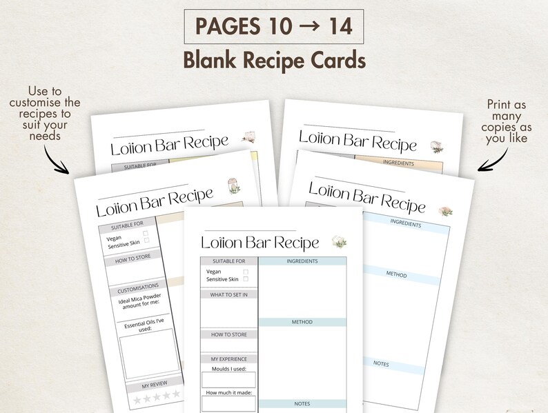 5 x DIY Lotion Bar Recipes | Natural Solid Lotion with Essential Oils | Organic Vegan Skincare Printables | Digital Homemade Cards BUNDLE image 7