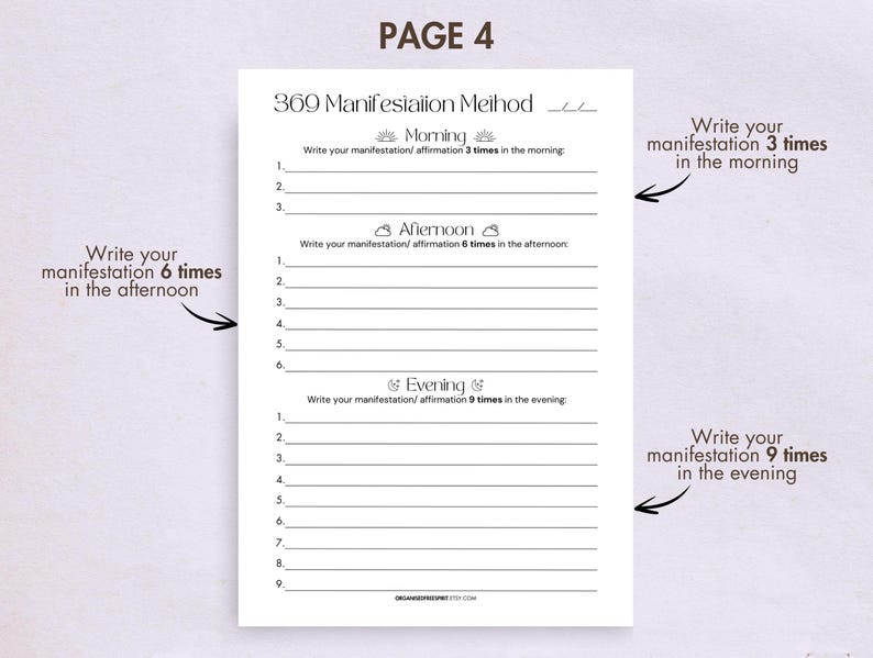Manifestation Journal Printable Digital Daily Manifestation Journal 369 ...