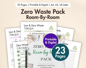 Zero Waste Room-by-Room Pack Zero Waste Checklist Printable Digital Zero Waste Challenge Sustainable Home Planner Eco Living