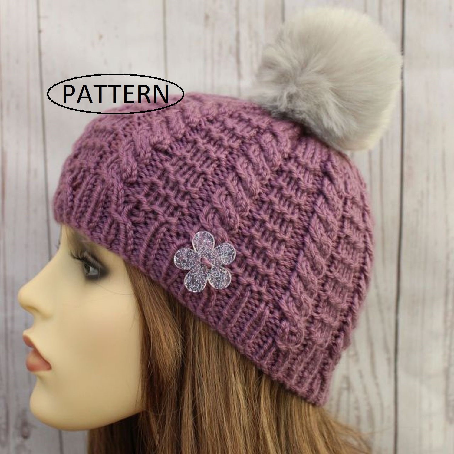 Knitting Pattern Ladies Hat // Knit Hat Pattern // Cable Hat Pattern