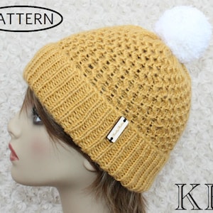 Knitting pattern ladies hat - knit hat pattern - knitted hat pattern - instant download - PDF -  KP510