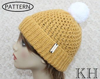 Knitting pattern ladies hat - knit hat pattern - knitted hat pattern - instant download - PDF -  KP510